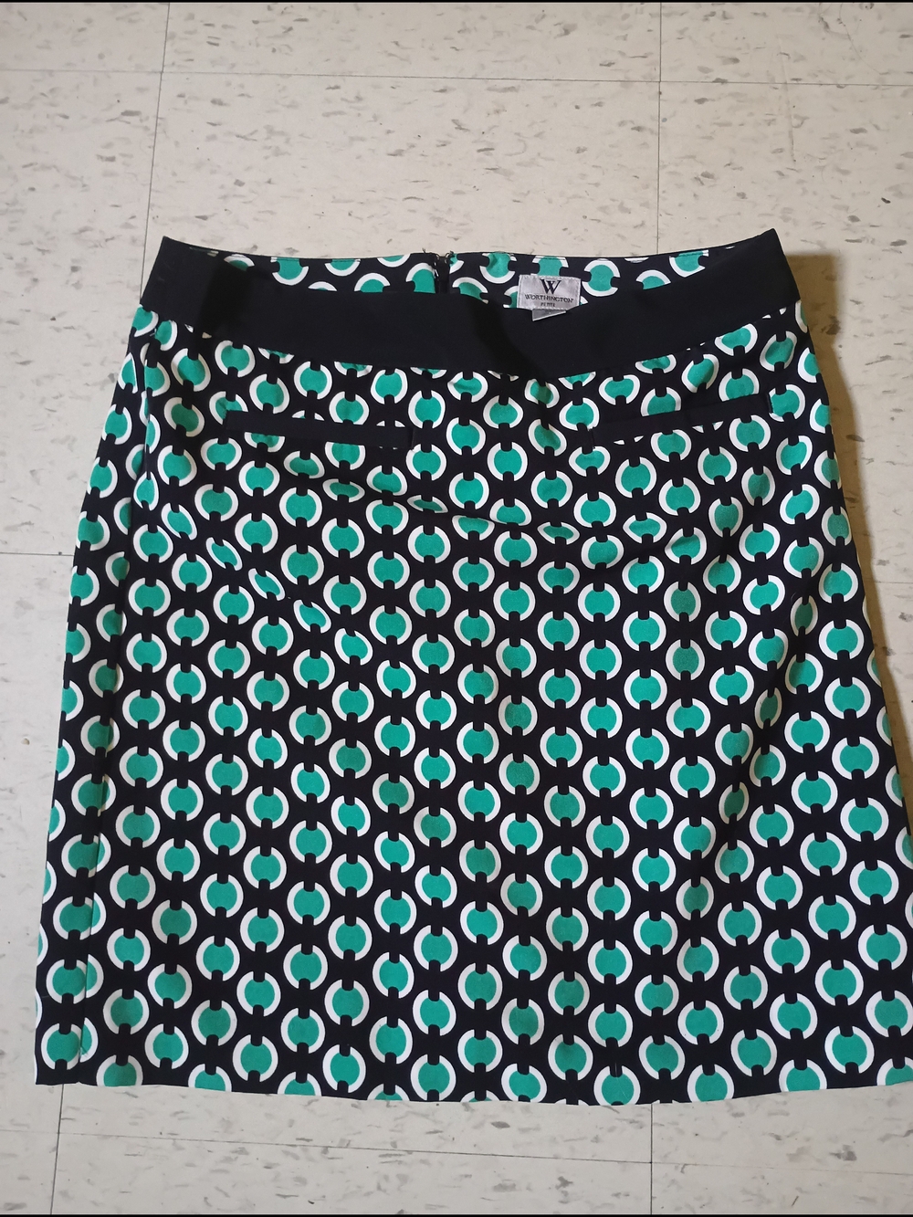 Worthington Geometric Circle A-Line Skirt